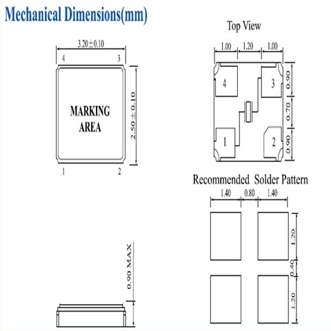 鸿星晶振,3225晶振,E3FB晶振,HCX-3FB晶振