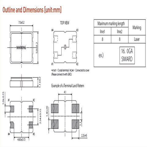 希华晶振,贴片晶振,SX-7050晶振,SMD型晶振