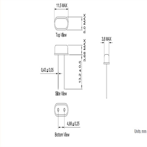晶技台产低损耗晶振9B,9B-25.000MAAE-B插件晶振