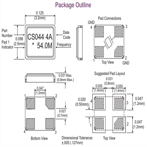 CS-044-054.0M/6G交换机晶振/美国进口康纳温菲尔德晶体