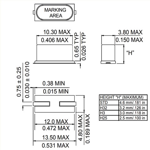 AS-25.000-20-F-SMD-TR,AS-SMD,卢柏大尺寸晶振,25MHZ