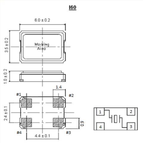 6035mm,I60系列手持产品晶振,I6030-26.000-18,ITTI水晶振动子,26MHZ