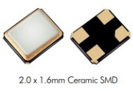 XR20系列2016mm安装在密集或小尺寸PCB应用中,XR20J3H0026.000A2F,超小型晶振,ECERA四脚贴片晶振