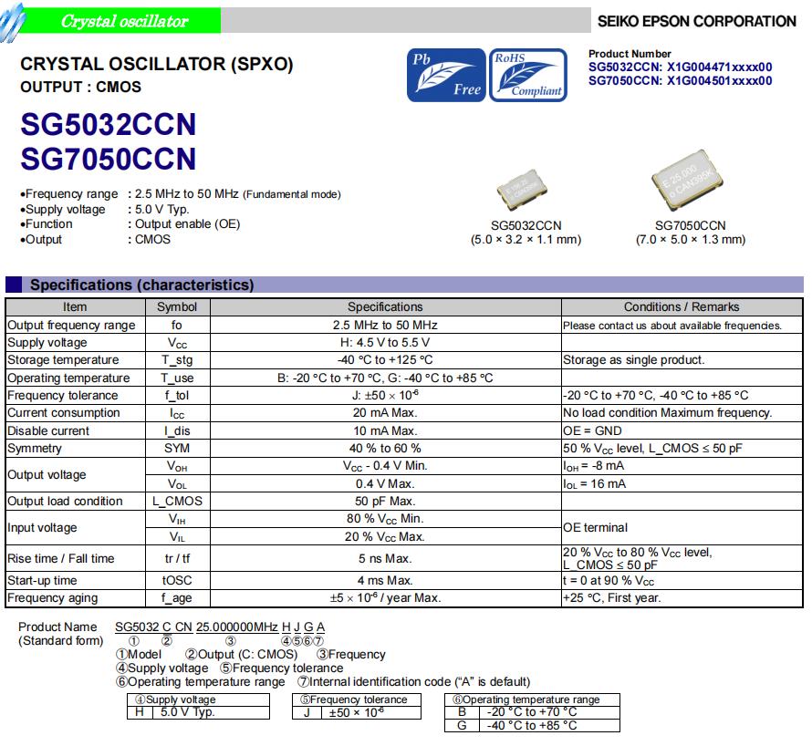 SG5032CCN SG7050CCN 1