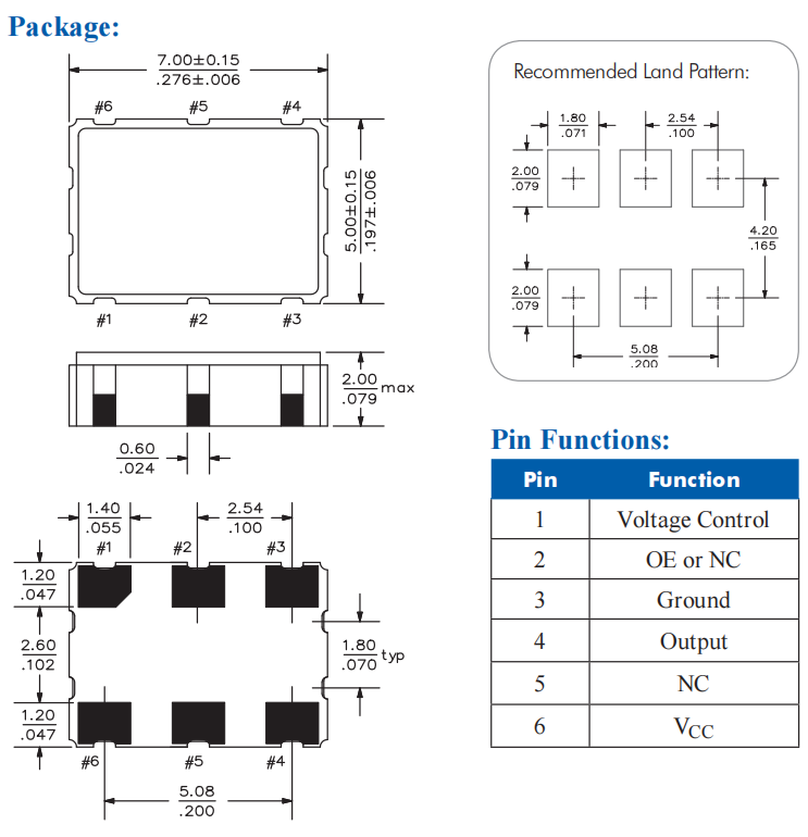 FR，3.3V 7050 VCXO